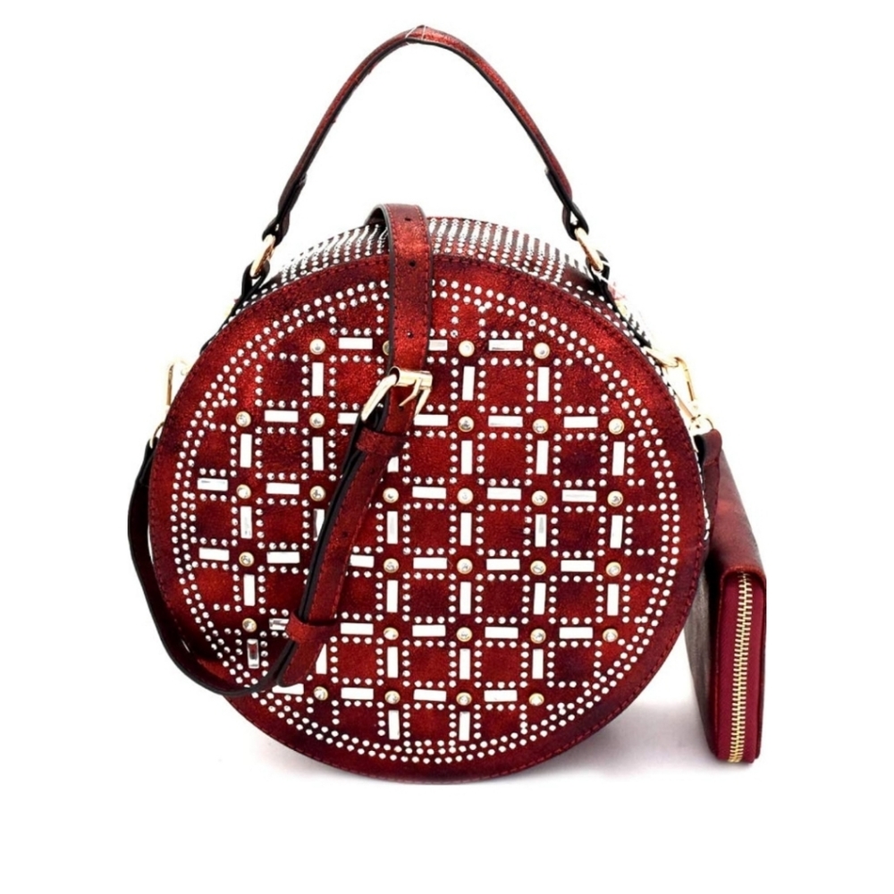Handbag Republic Round Rhinestone Crossbody Bag
